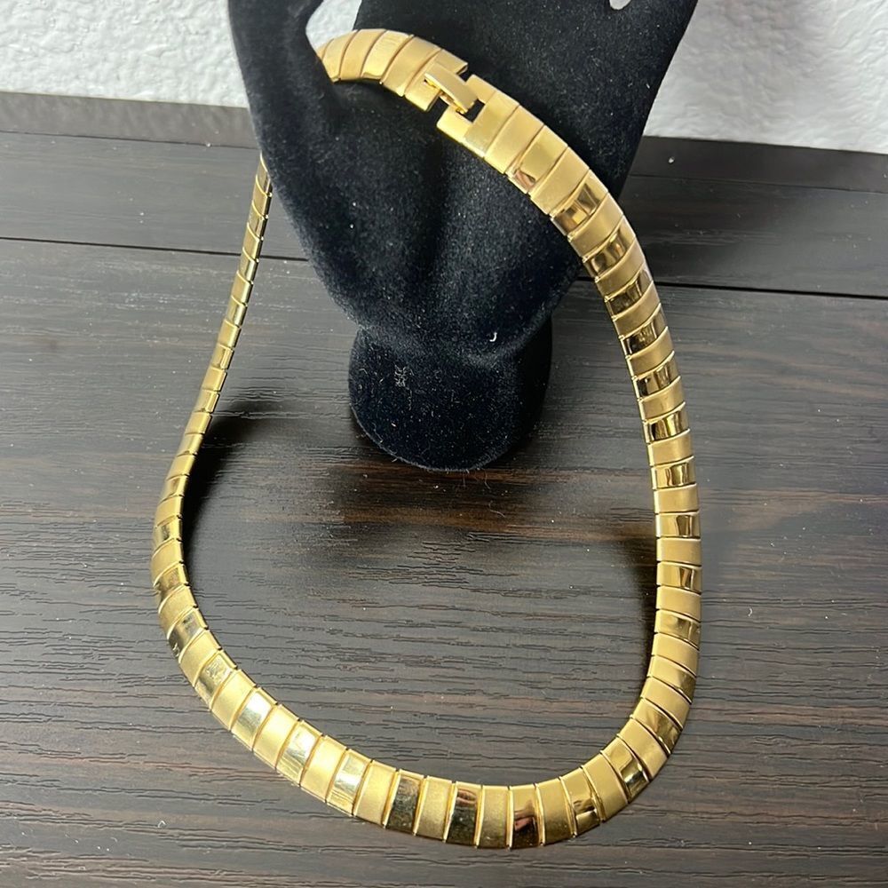 Gold, shiny And brushed Necklace